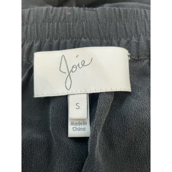 Joie Silk Cargo Joggers Small Black Belted Whimsygoth Officecore Athleisure - Picture 6 of 7